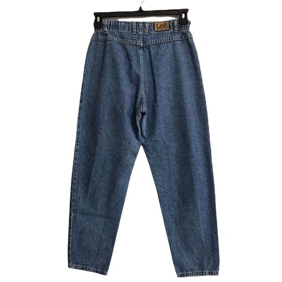 Vintage 80’s LEE Jeans Elastic Waist Fly Zip High Rise Crop Jeans Sz 10 - Picture 4 of 16